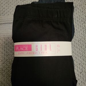 Children's Place Kids Capri Leggings 2-Pack - Black and Denim